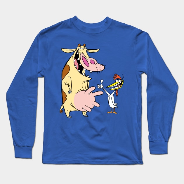 Chicken & Cow Long Sleeve T-Shirt by tabslabred